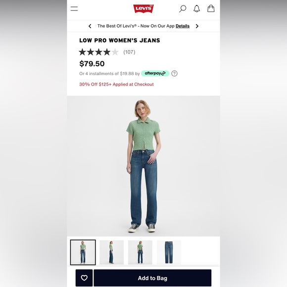 Levi’s Low Pro Women’s Jeans. No Woods- Dark Wash. size 26. - Picture 5 of 6